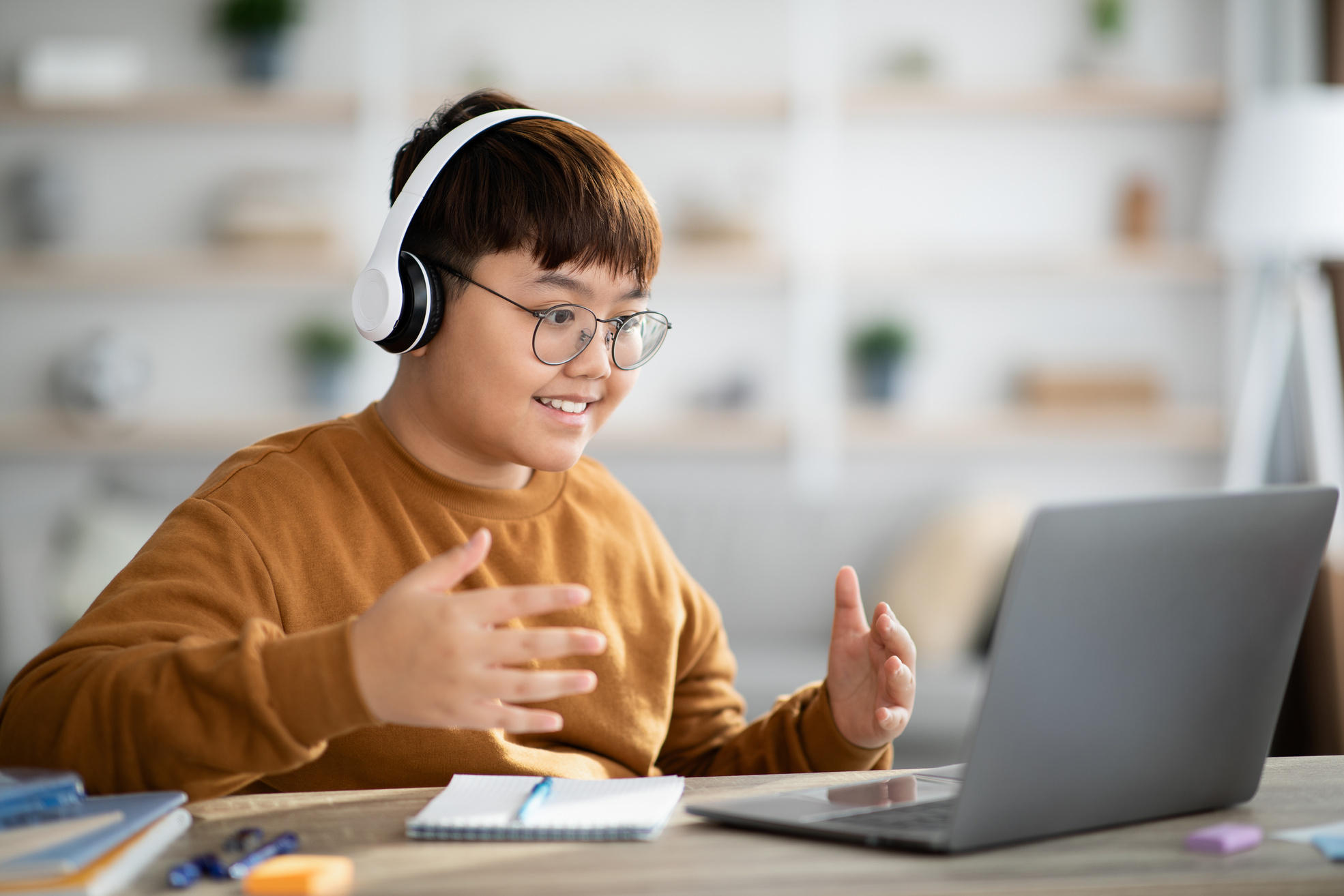 Boy Having an Online Class